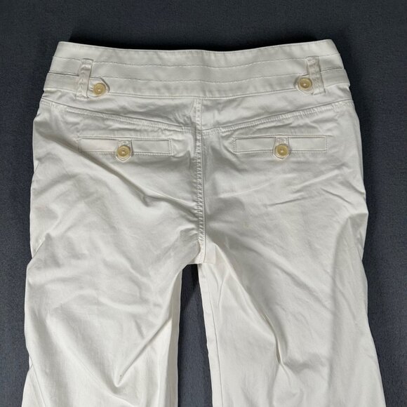 Banana Republic Womens 6 Martin Fit White Wide Leg Pants Buttons *Stains - Picture 13 of 16